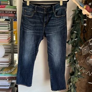 American Eagle Artist Crop, dark wash, Sz 18, long, NWOT